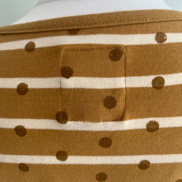 Fat Face Breton Striped spotty top mustard size uk 14 long sleeve - Picture 7 of 8